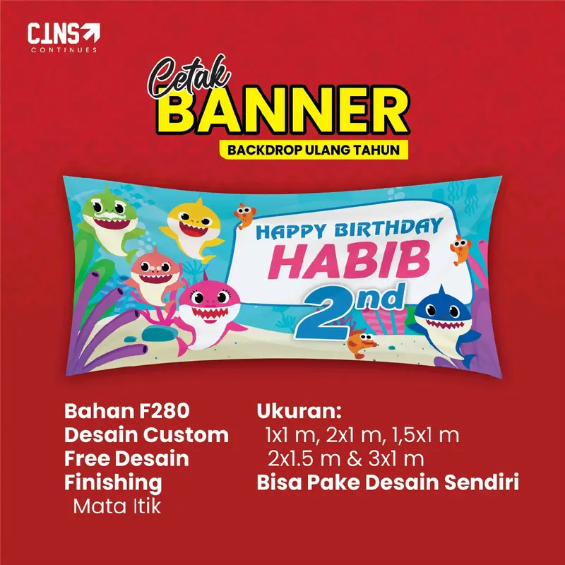 Banner/Backdrop Ulang Tahun Anak Custom 0