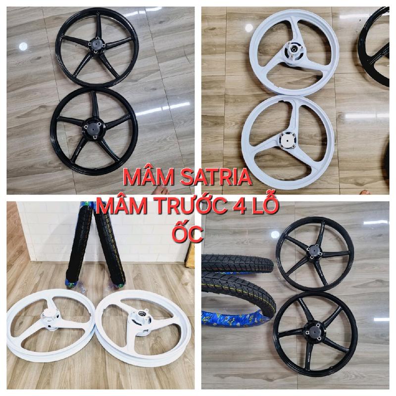 Mâm satria 3d và 5 cây hãng enkei mâm + lốp 60 và 70 gắn như zin đĩa trước 4 lỗ ốc đĩa sau gắn đĩa zin . bánh xe vành xe lốp xe phụ kiện xe máy Phụ Tùng vỏ michelin
