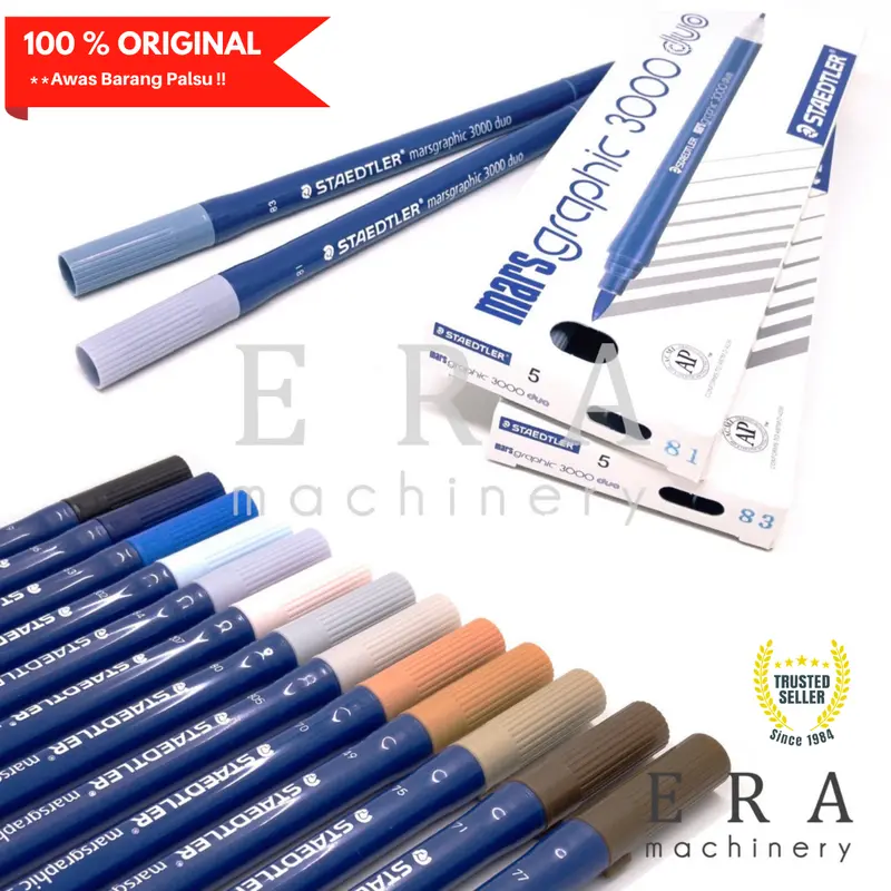 Spidol Marker Denim Staedtler Marsgraphic 3000 Duo Eceran 81 83 Pensil Pen Spidol Jeans Mars Graphic 0