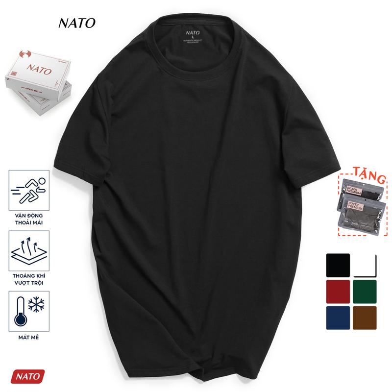 Áo Thun Cổ Tròn Nam COTON Vải Cotton Cao Cấp Đẹp Áo Phông Tay Ngắn Coton Màu Trắng Đen Đỏ Xanh Navy Hồng Co Giãn Mát Trơn Họa Tiết NATO Menswear