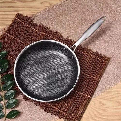 [ Mẫu Mới ] Chảo Chống Dính Inox sz 28cm Vân Tổ Ong Cao Cấp, Dùng Chiên , Xào, Rang Cho Gia Đình và Nhà Hàng Siêu Tiện Lợi 1