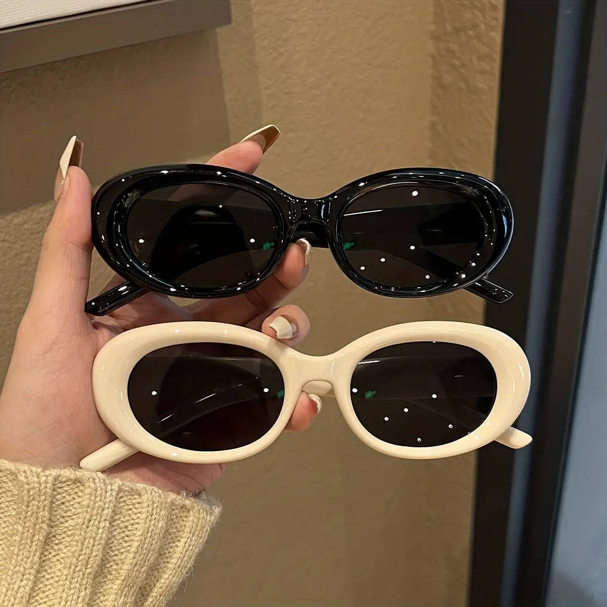 Retro Oval Fashion For Women Men Punk Anti Glare Sun Shades For Party Beach Club