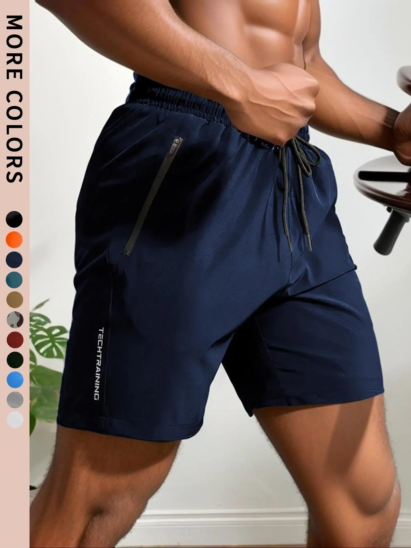 Men's Letter Print Drawstring Waist Shorts, Casual Breathable Straight Leg Zip Track Shorts, Scrunch Shorts, Men's Bottoms for Summer, Comfort Shorts for Men,  Good Shorts,  Gym Wear, Chubbies Shorts, Shorts for Men, Shorts London Fields