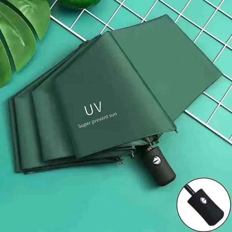 Umbrella Automatic Sunny Umbrella Anti-ultraviolet Folding Umbrella Men Women UV Black Light Case