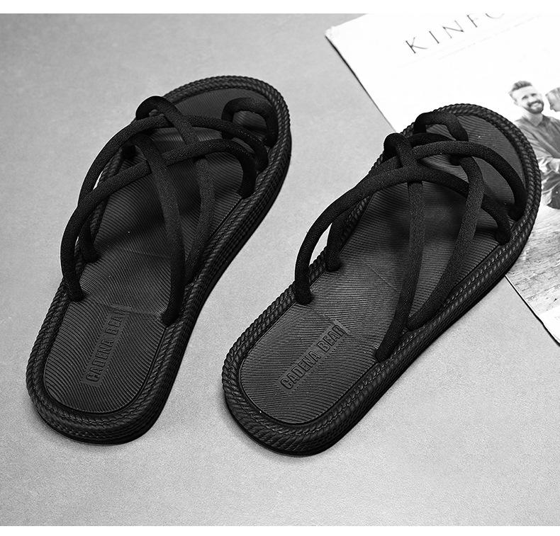Product Introduction of Dép Xỏ Ngón, Dệt Dây Kẹp Ngón Chân, Dành Cho Nam Giới, Cao Cấp, Đế Dày, Đi Biển La Mã Mùa Hè, Dép Bền 44