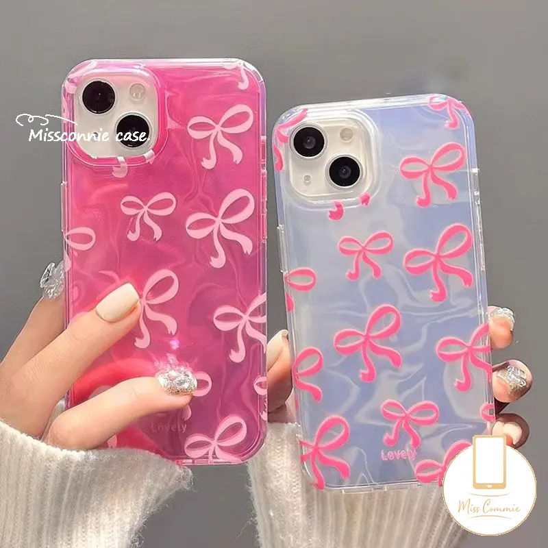 MissConnie Casing Untuk Vivo Y17s Y03 Y36 Y18 Y22 Y15 Y21 Y35 Y30 Y28 Y27s Y20s Y51 Y100 Y16 Y11 Y21s Y20 Y12i Y27 Y17 Y15s Y02 Y31 V25 Y12s Y91 Doodle Dreamy Romantis Lucu Cinta Merah Muda Hati Ikatan Simpul Gelang Mewah Ripple Luster Case 6