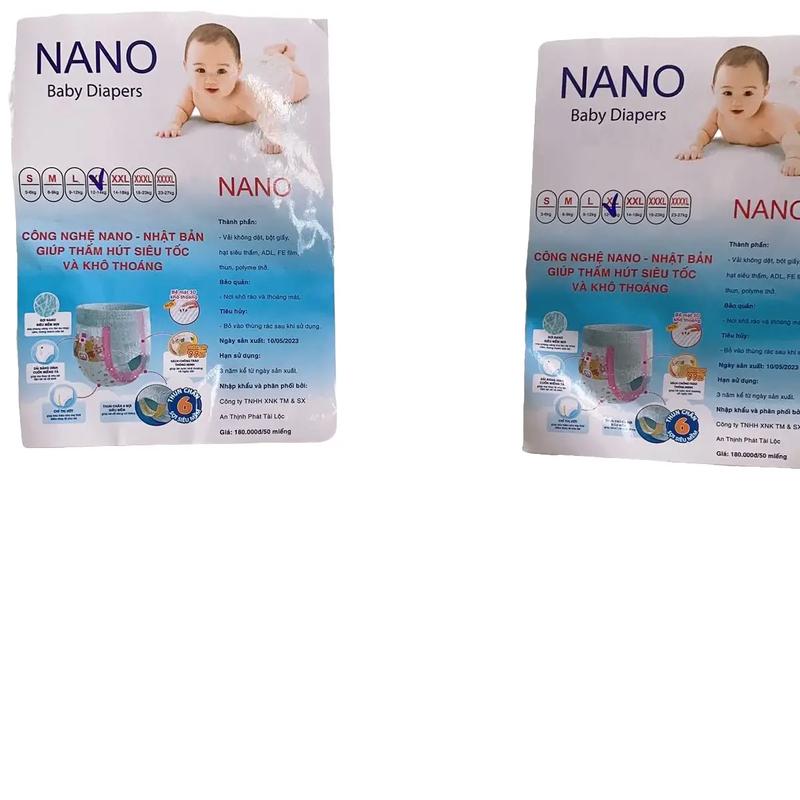 100 miếng Quần Nano cho bé đủ size mềm bao đủ bao lỗi S M l Xl xxl Xxxl bỉm thấm hút tốt từ 800 1000ml nước