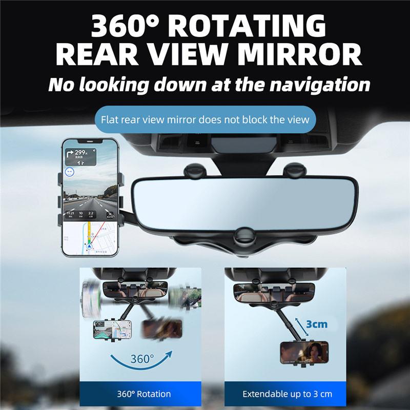 Product Introduction of Holder Car HP Mobil Fleksibel Kaca Spion Putar 360° Penjepit Handphone AH094 - XOBOX 22