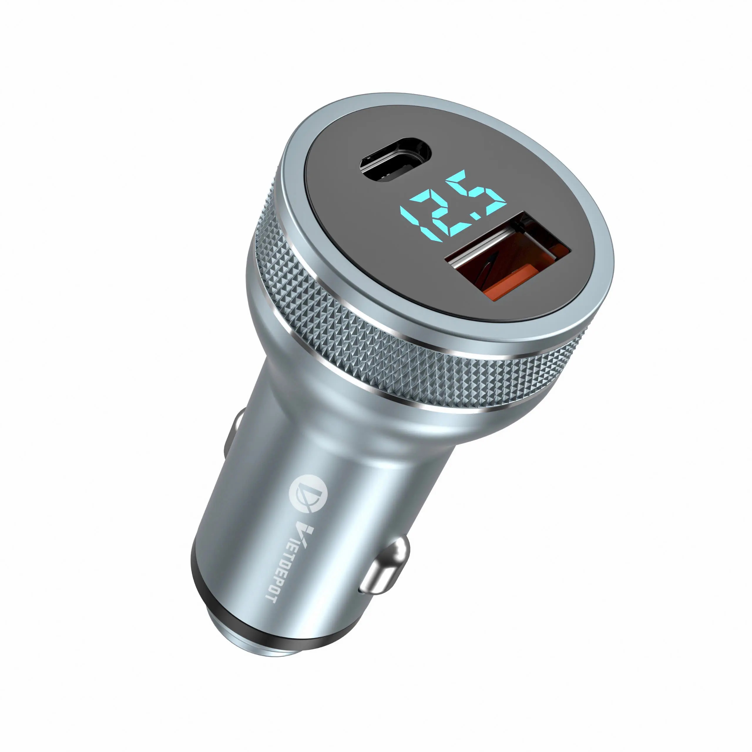 Củ sạc nhanh trên ô tô có hiển thị thông số - Type C & USB Phụ Kiện tausac dienthoai