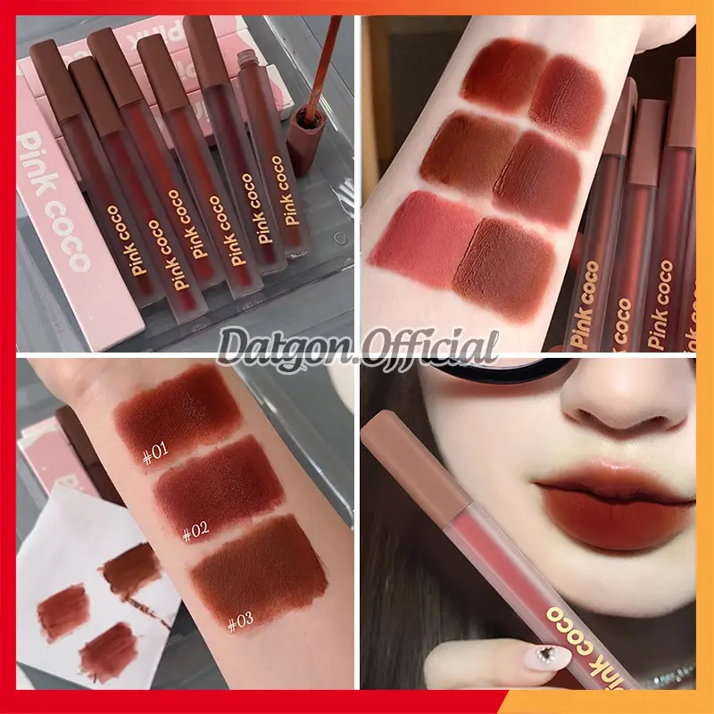 Son Kem Pink coco Vuông Dài Nắp Đỏ Chính Hãng Nội Địa P502