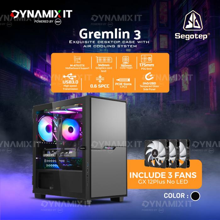 Promo [+Palet Kayu] Segotep GREMLIN 3 Tempered Glass m-ATX PC Case ...