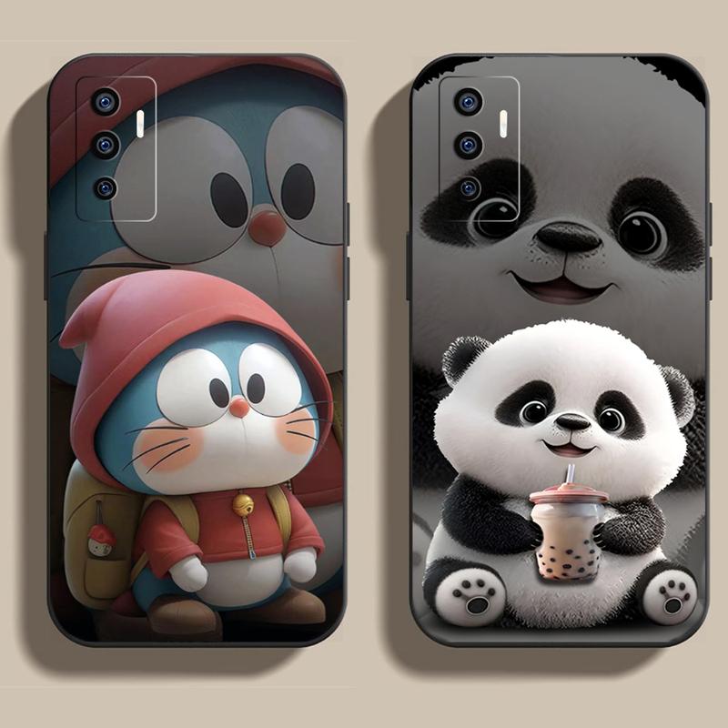 Ốp Lưng Dành Cho Vivo V23E in hình Gấu, Thỏ, Doraemon cạnh viền vuông có bảo vệ camera