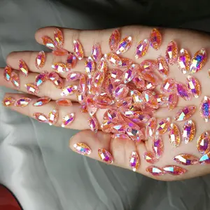 diamond sampan gliter isi 100bji & 45bji 6*12mm  payet gliter pelangi, manik manik, mote mote, batu batu