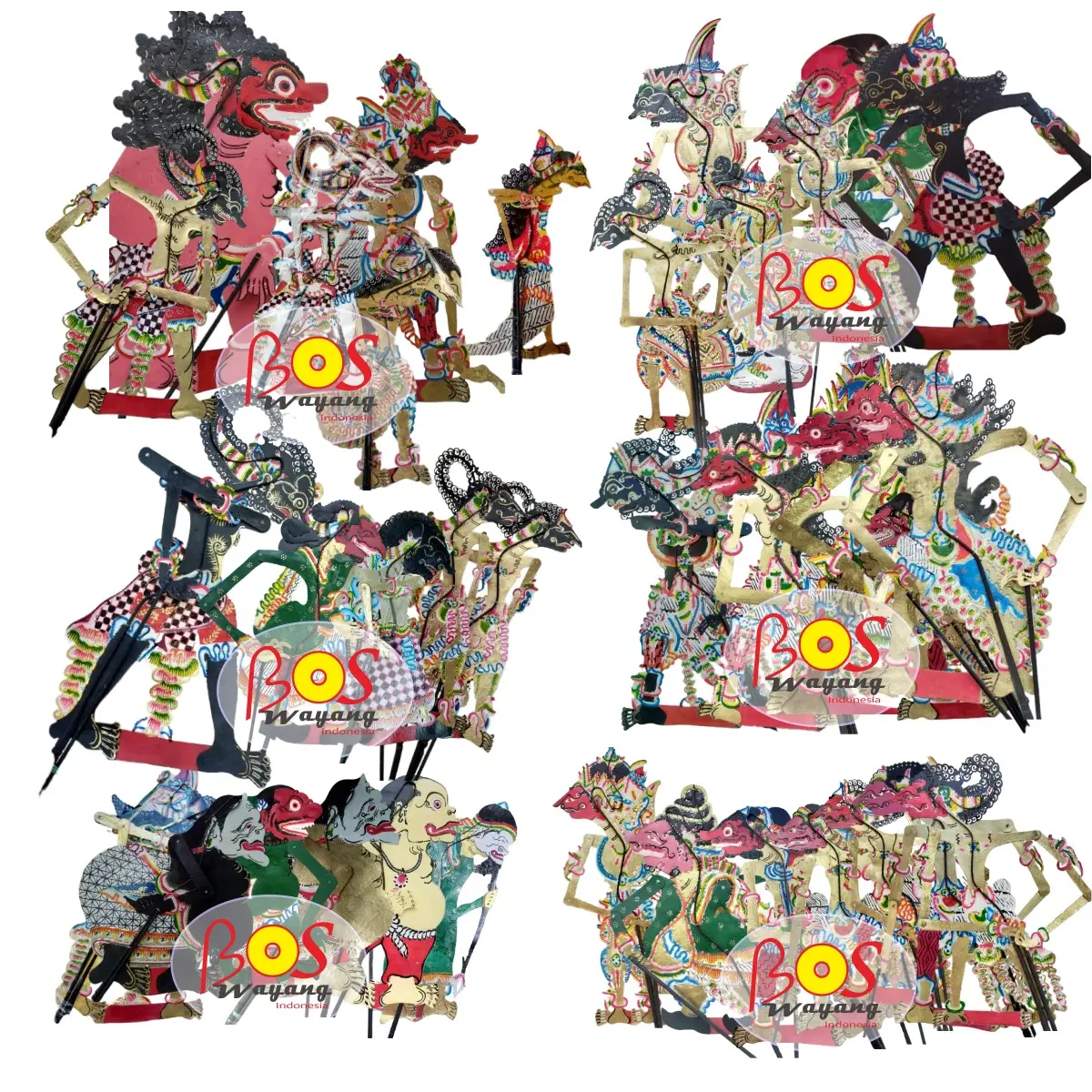 Pilih Tokoh Wayang Murah Asli Kulit Grid C Set Hadiah