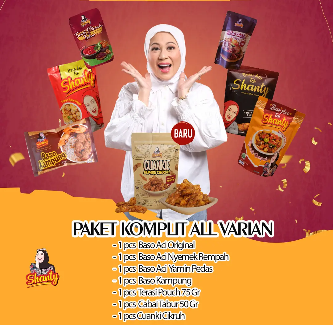 Paket lengkap all varian: 1pcs ori, 1pcs nyemek, 1pcs yamin, 1pcs kampung, 1pcs terasi pouch, 1pcs cabai tabur, 1pcs cuanki cikruh Pedas Food