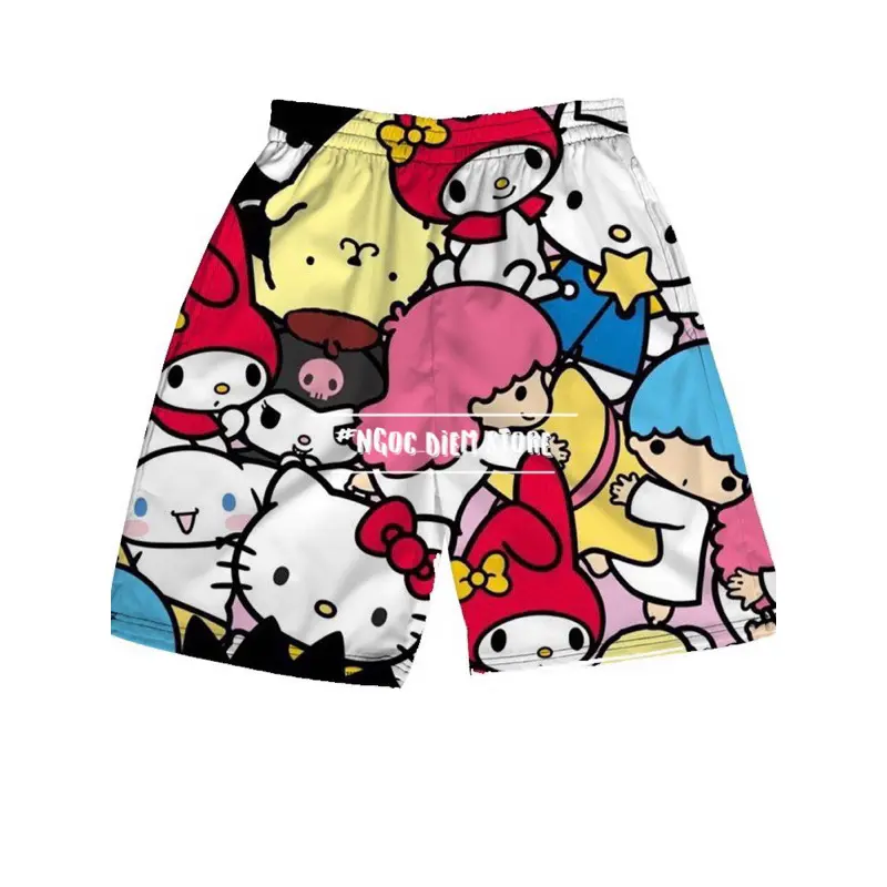 Quần Hello Kitty Hoạt hình nam nữ, quần đi biển, kỉ yếu 5