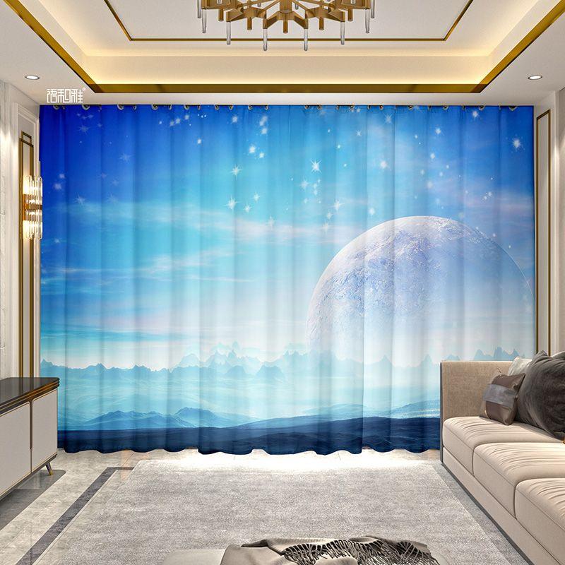 Vải Nền Bầu Trời Đầy Sao, Mơ Mộng, Tranh Phong Cảnh 3D, Thích Hợp Cho Phòng Ngủ, Phòng Khách Và Ban Công, Tấm Thảm Treo 5