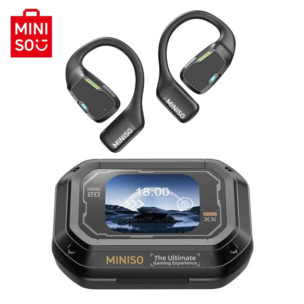 MINISO M98 Wireless Earbuds Open Ear Earbuds Bluetooth Earphones Full- Color Display Multifunctional OWS Wireless Headphones HIFI Sound Quality Music Touch Screen Wireless Gaming Earbuds with Low Latency  Earphones Comfortable Wearing Built-in Mic Hearpho