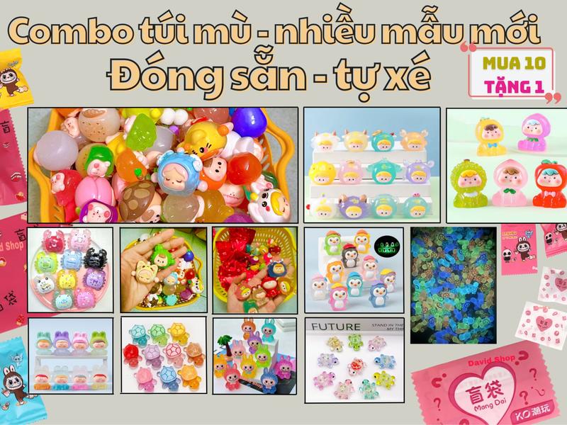   Mua 10 + tặng 1   Combo 5 10 Túi Mù Lộn Xộn Tự Khui Phát Sáng  Quà Tặng Cho Bé  Trang Trí Bàn Học Bàn Làm Việc 