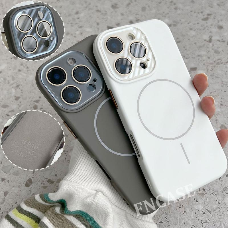 Ốp Nam Châm Màng Bảo Vệ Ống Kính Máy Ảnh, Chất Liệu Silicon, Dành Cho iPhone 11 12 13 14 15 16 Pro Max Ốp Lưng Chống Sốc Bao Phủ Toàn Bộ, Chống Sốc, Ốp Lưng Mềm, Tương Thích Với 14 / 15 / 16 PLUS