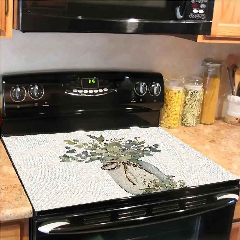 Floral Pattern Felt Heat Pad, Waterproof & Non Slip Stove Mat, Dustproof Kitchen Appliance Mat, Versatile Appliance Mat for Home Kitchen