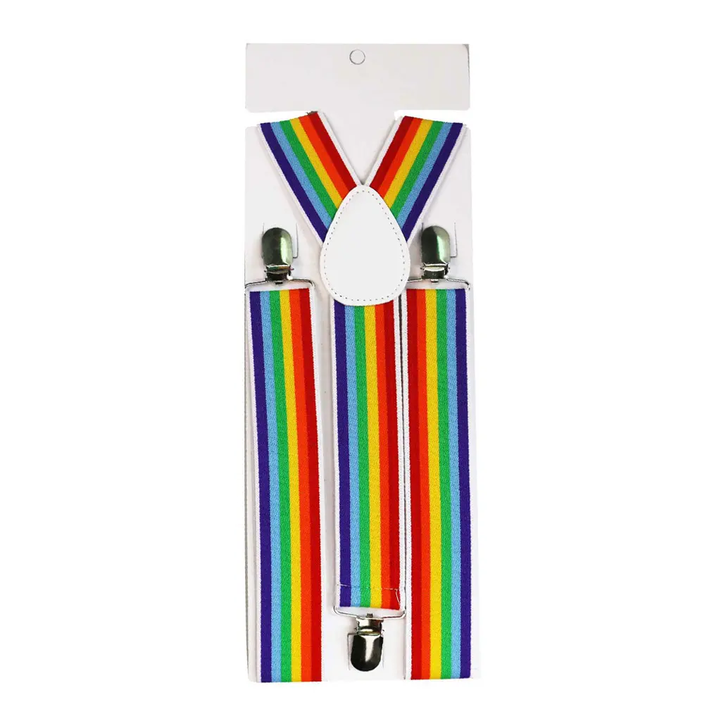 Children Rainbow Strap Clip Colorful Striped Baby Suspenders Belt Boys and Girls