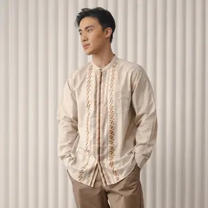 M231 Kemeja Pria Koko Panjang Khaki 1305