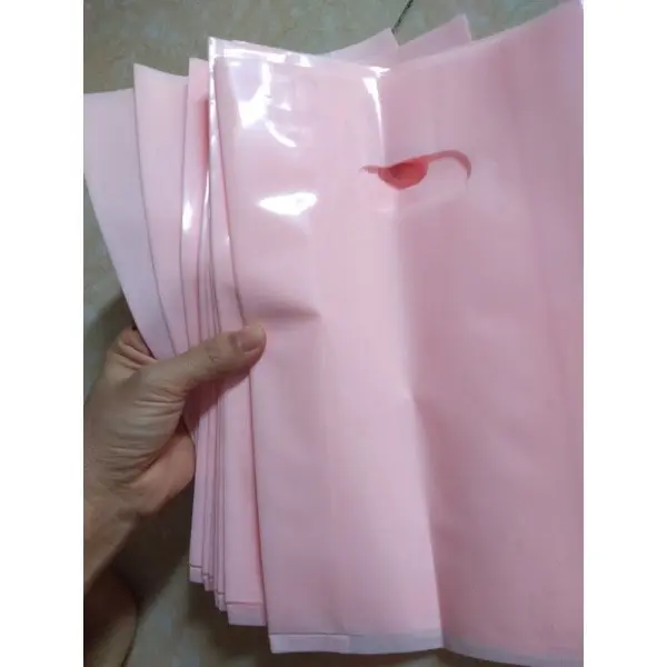 0,5kgTúi Nilong Đựng Hàng Hồng Pastel - Túi Hột Xoài PE Trơn Bóng Dai Dẻo ( đựng hàng , gói hàng) 2