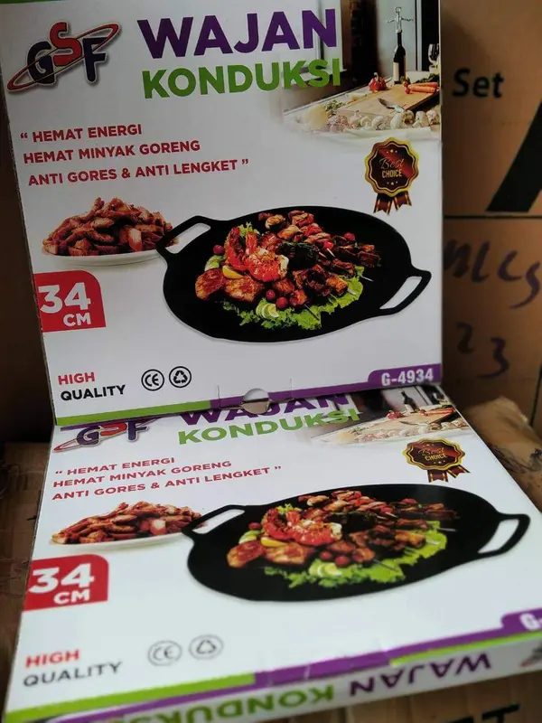 WAJAN KONDUKSI GSF G-4934 34CM /GSF G-4936 36CM /GSF G-4938 38CM / WAJAN PEMANGGANG BBQ BULAT / WAJAN ANTI LENGKET MURAH 5