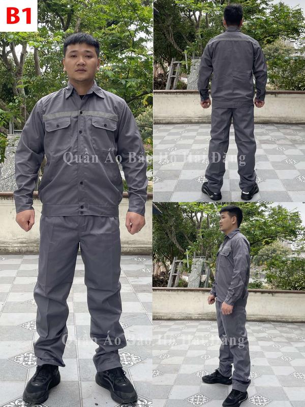 Quần áo bảo hộ , Bộ BH Lao Động, Đồng Phục Bảo Hộ Cao Cấp B1 [ may kĩ, vải KaKi 2.1 dày vừa độ ] 1