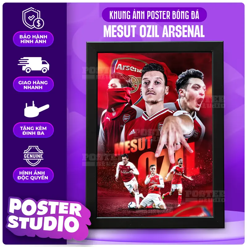 Khung ảnh poster Mesut Ozil gồm 2 kích thước để bàn A5 (18cm x 24cm), treo tường A4 (24cm x 35cm) Decor Decor Phòng 0