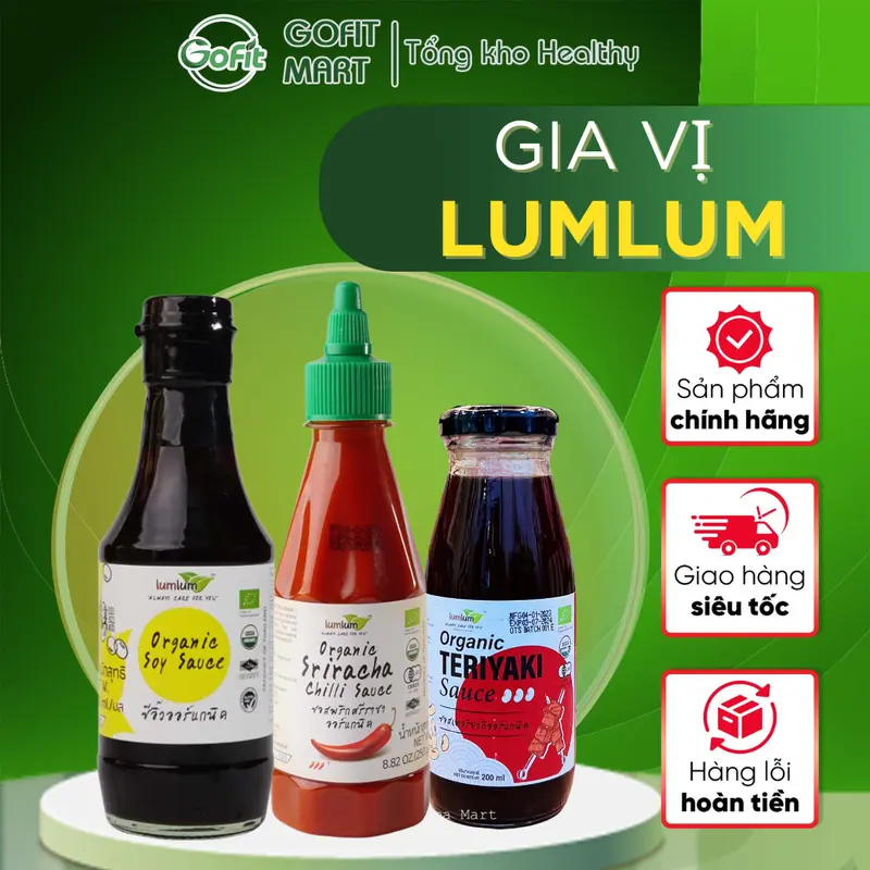 [LumLum] Sốt Teriyaki,  Sốt Me, Tương Ớt, Nước Tương LumLum Hữu Cơ, Chay Mặn 200ML,xuất xứ Thái Lan Nước Sốt Gia Vị,Cay 0