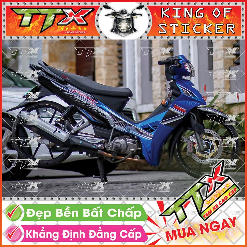 Tem Sirius 110 Xanh Đen GP Đẹp Cuốn Hút - Chất Lượng Team Xe Đen Xanh GP Sirius Cao Cấp - Mẫu Tem Xe Sirius