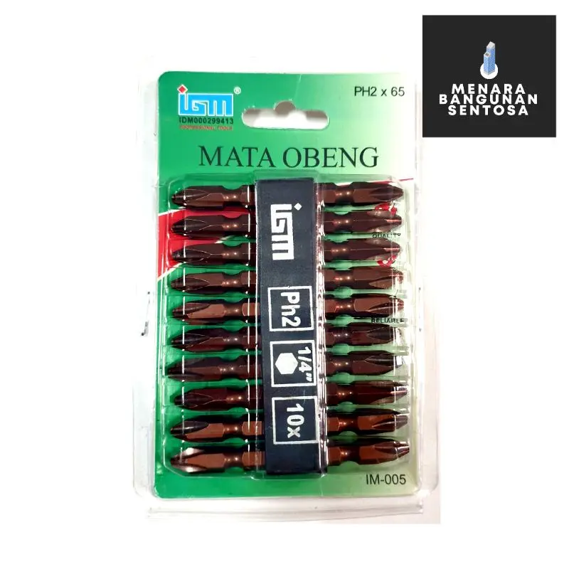 Mata Obeng Angin IGM PH2 x 65 (+) / Mata Bor Obeng Plus Set Isi 10 Pcs 0