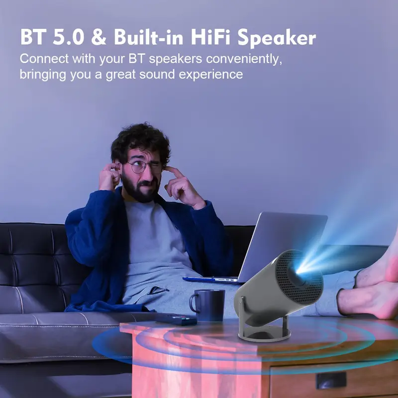 Magcubic HY300 Pro Portable Projector, Android 11 Projector, 260ANSI 180 °   Degree Rotation H713 BT5.0 Cinema Outdoor Projector 6