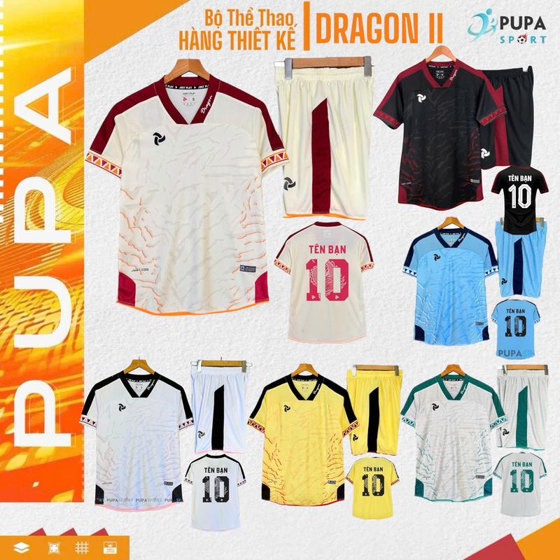 [CÓ BIGSIZE 38-125KG] Bộ Đồ Đá Banh JP, DRAGON II -NHIỀU MÀU, Áo Bóng Đá Không Logo Vải Mè Hàn Cao Cấp Cho Nam Nữ, Có In Tên Top Quần Sport áo  đội  đá  banh