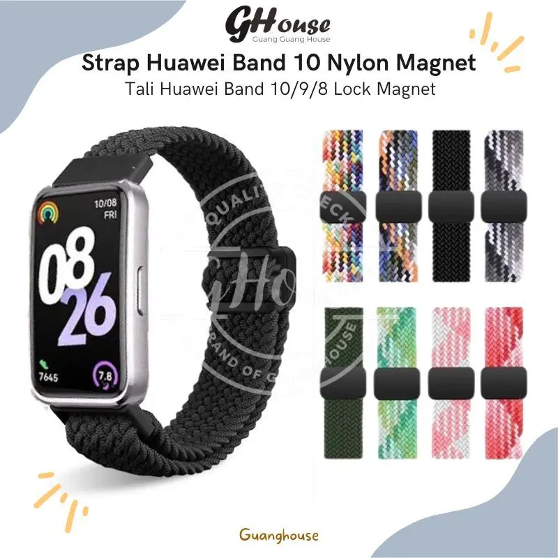 Strap Kompatibel Dengan Huawei Band 10 Nylon Magnet Tali Huawei Band 8 Strap Bahan Nylon Lock Magnet 0