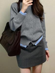 春夏用 レディース シンプル無地 長袖 ニットカーディガン カジュアルスタイル ノーカラー セーター 日常使い エレガントで快適なアウター
