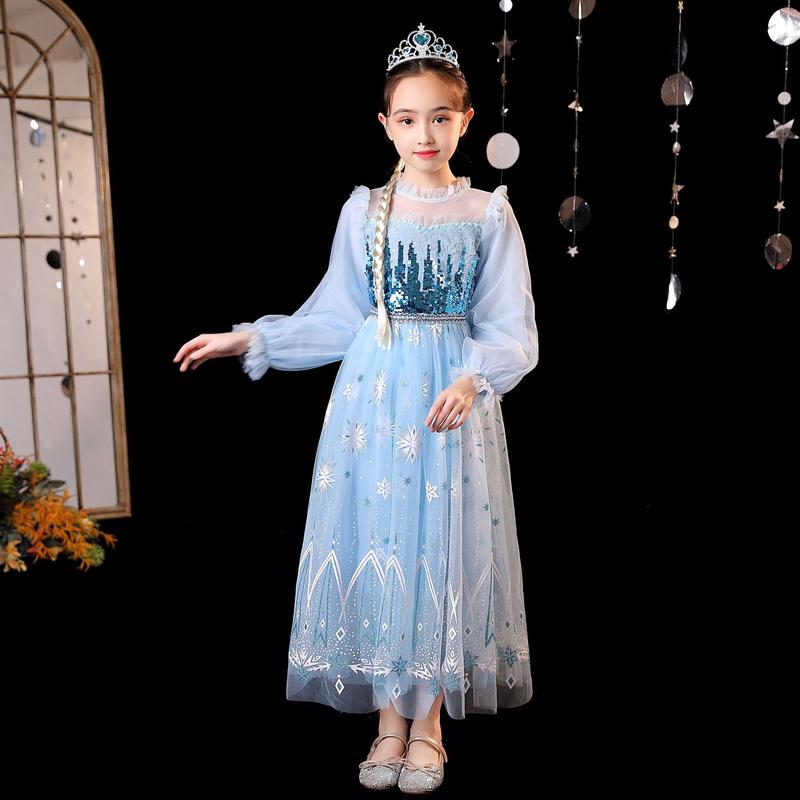 DRESS ELSA STAR PAYET /BAJU MOTIF STAR PAYET ANAK PEREMPUAN FASHION MOTIF 1