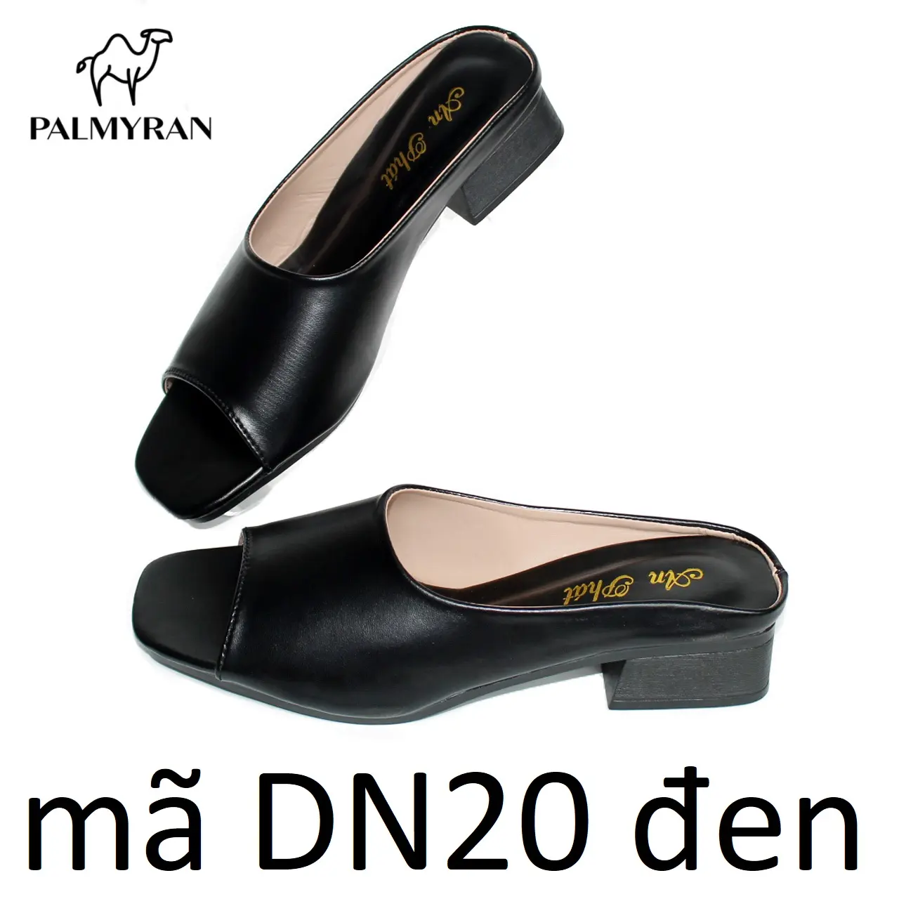 Dép sục nữ hở mũi da sịn thật cao 3cm DN20