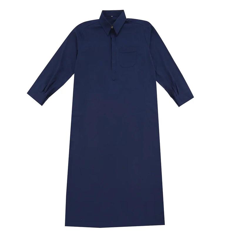 Product Introduction of Ramadan Arabic Muslim Men Clothing Abaya Islam Saudi Arabia Modest Robe 4