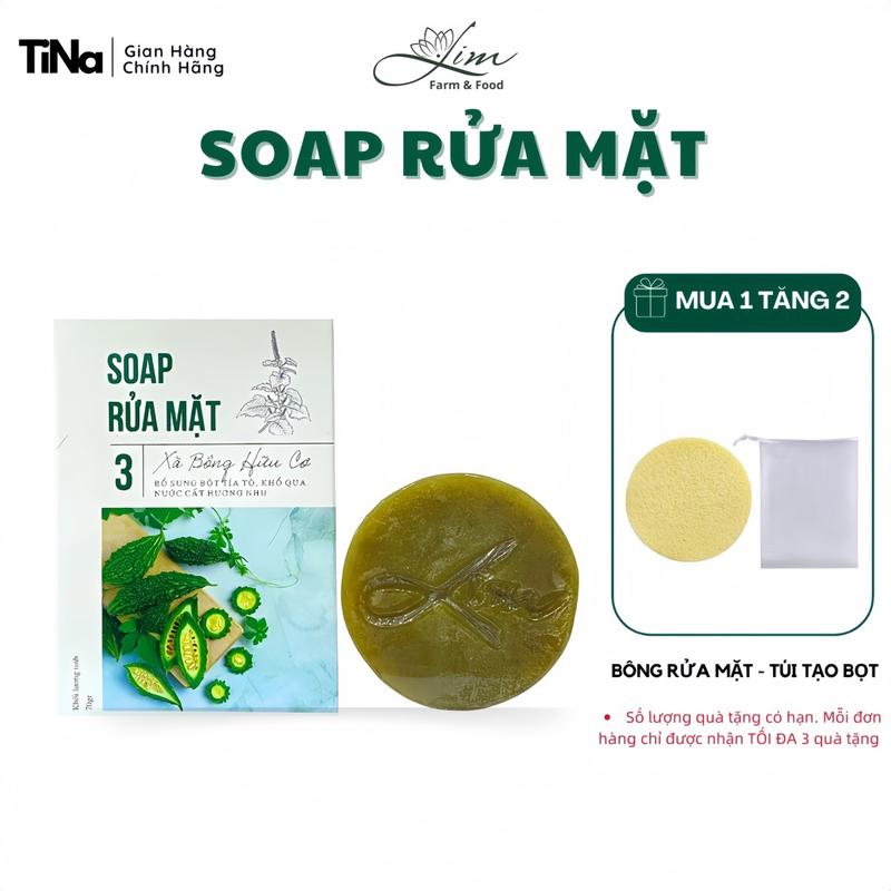 Soap Rửa Mặt Lim Làm Sạch, Dịu Nhẹ, Lành Tính 70g ( Tặng Túi Tạo Bọt, Bông Rửa Mặt)