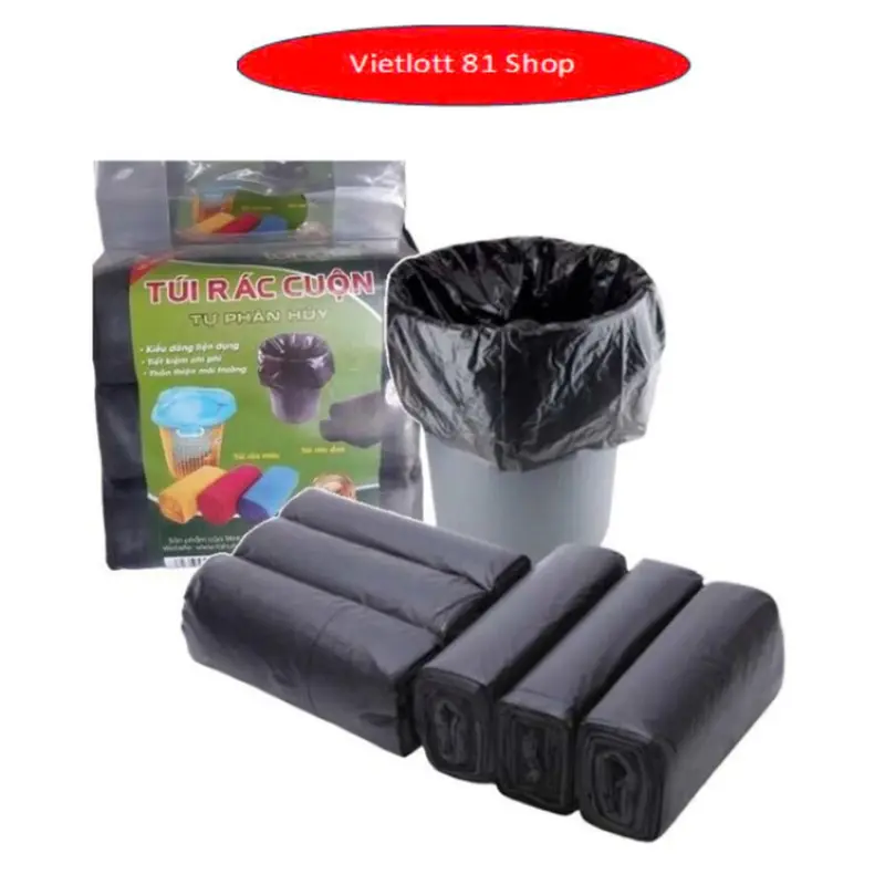 [KT69] Combo 4 Bịch ( 12 cuộn ) túi rác đen nhỏ tự phân hủy kícḣ thước 55x65cm Đồng Đồng Kitchen Kitchen Kitchen Kitchen Kitchen 0