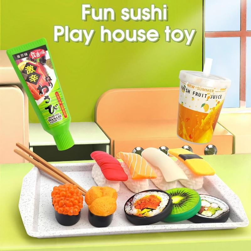 Product Introduction of Simulation Sushi 3D Pretend Play DIY Game Toy, 11pcs/set Funny Food Cooking Toy, Sushi Food Drink Toy For Kids, Kids Stocking Filler 35