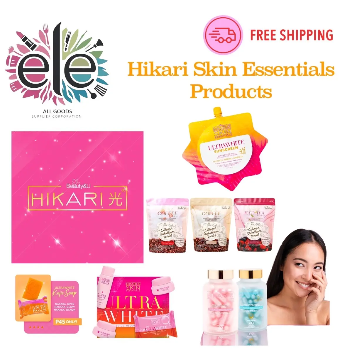 glutathione supplier philippines Hikari Skin Essentials | Rejuvenating Set, Sunscreen, Kojic Soap,  Glutathione , Collagen Drinks