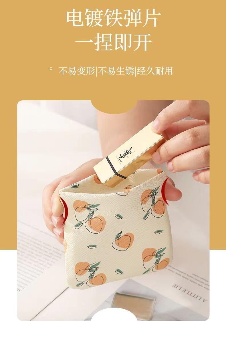 Product Introduction of Auto-closing storage pouch-mini travel organizer for cosmetics, lipstick, Keys & Coins, compact zipper coin purse, portable small items carry case for women ATK spice bags spice bags basketball wrapping throw plastic bag basketball wrapping 2