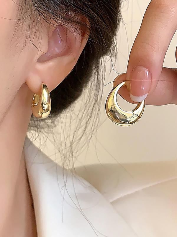 U-shaped Hoop Earrings, Minimalist Geometric Earrings for Women, Daily Use, Trendy All-match & Exquisite Jewelry for Birthday Gift 0