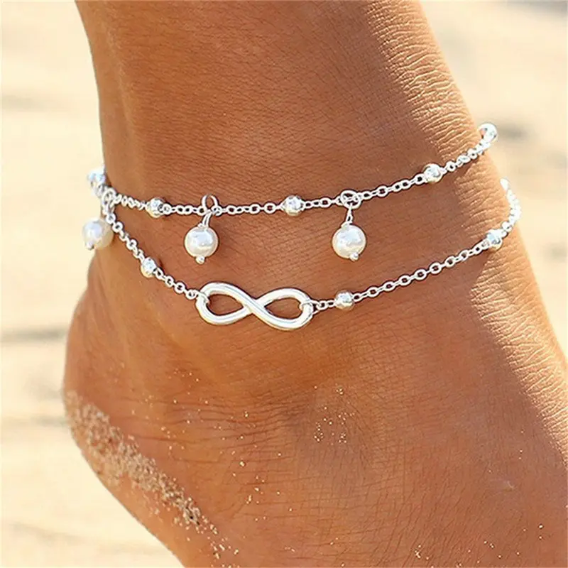 Women Sexy Ankle Double Chain