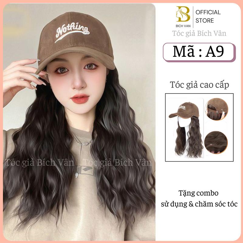 Tóc giả mũ lưỡi trai nothing xoăn xù mì  , mũ tóc giả có mũ đội Hàn Quốc