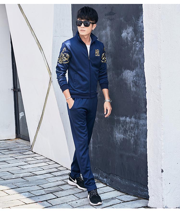 Product Introduction of Spring and Autumn New Men's Casual Sports Suit Youth Korean Fashion Trendy Long Baseball Uniform Large Size Coat 7